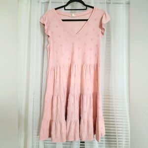 Mine Pink V-Neck Dress Size Medium